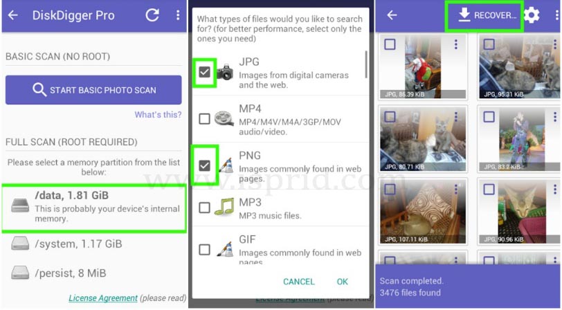 diskdigger recover deleted photos from mobile