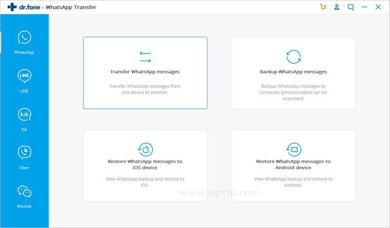 transfer whatsapp from android to iPhone - dr fone step 1