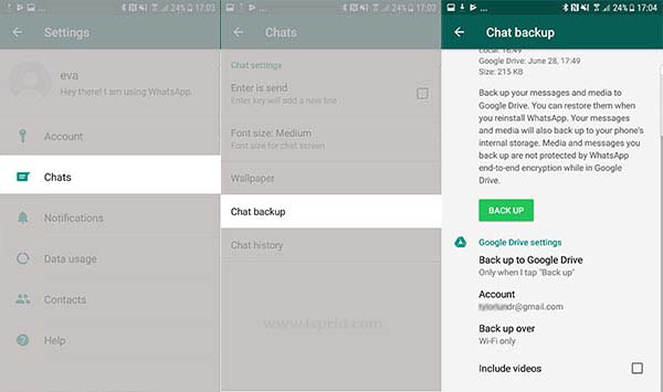 transfer whatsapp from android to iPhone using whatsapp chat backup 