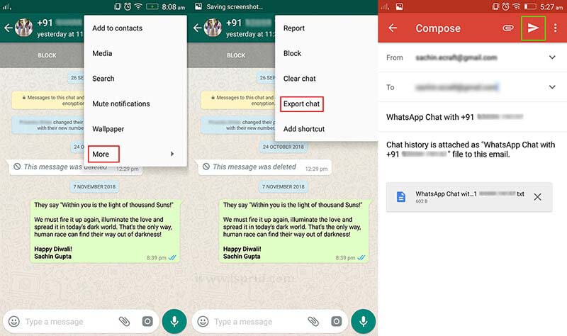 transfer whatsapp from android to iPhone using whatsapp chat export